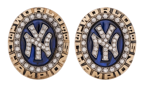 1998 New York Yankees World Series Champion 14K Gold & Diamond Cufflinks - 1 Of Only 5 Sets Ever Made!